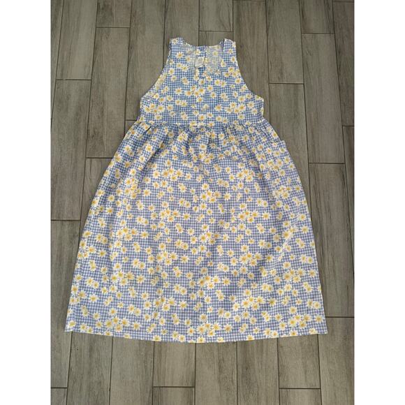 Light Blue Gingham Flower Maxi Dress - Picture 1 of 7
